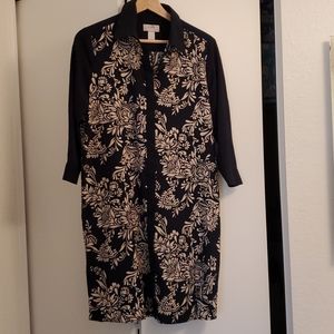 Ann Taylor dress navy and cream colored